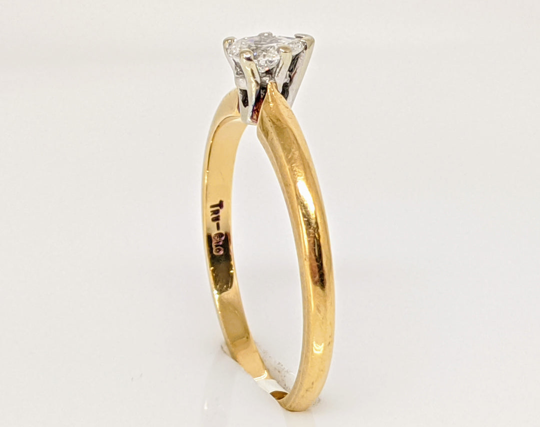 14K .17 CARAT TOTAL SI2 G DIAMOND PEAR SOLITAIRE ESTATE RING 1.8 GRAMS