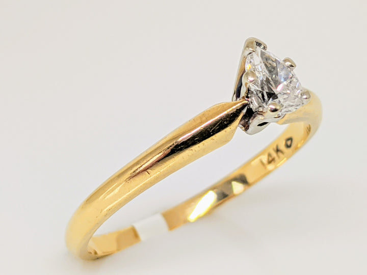 14K .17 CARAT TOTAL SI2 G DIAMOND PEAR SOLITAIRE ESTATE RING 1.8 GRAMS