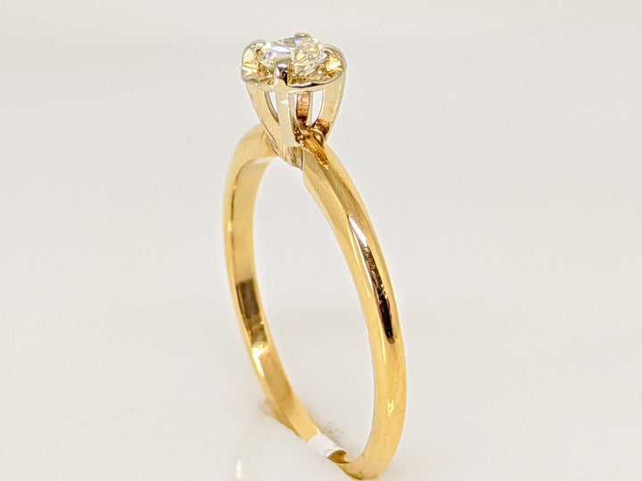 14K .18 CARAT TOTAL SI I DIAMOND ROUND ILLUSION HEAD SOLITAIRE ESTATE RING 1.8 GRAMS