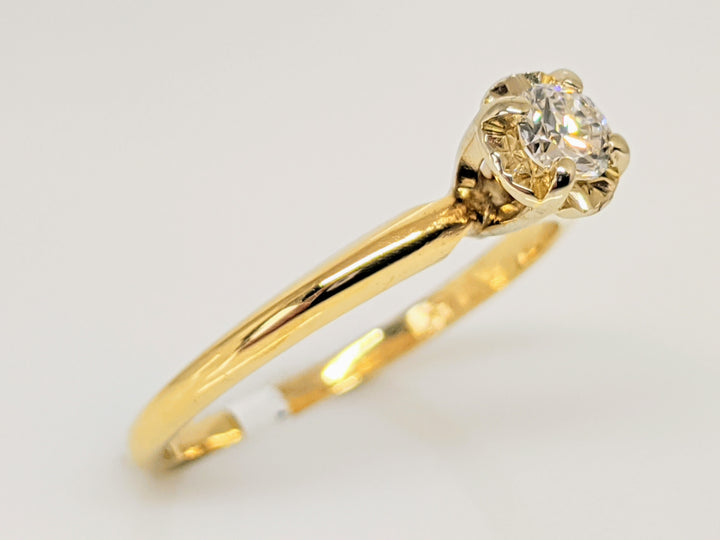 14K .18 CARAT TOTAL SI I DIAMOND ROUND ILLUSION HEAD SOLITAIRE ESTATE RING 1.8 GRAMS