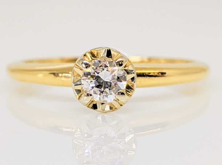 14K .18 CARAT TOTAL SI I DIAMOND ROUND ILLUSION HEAD SOLITAIRE ESTATE RING 1.8 GRAMS