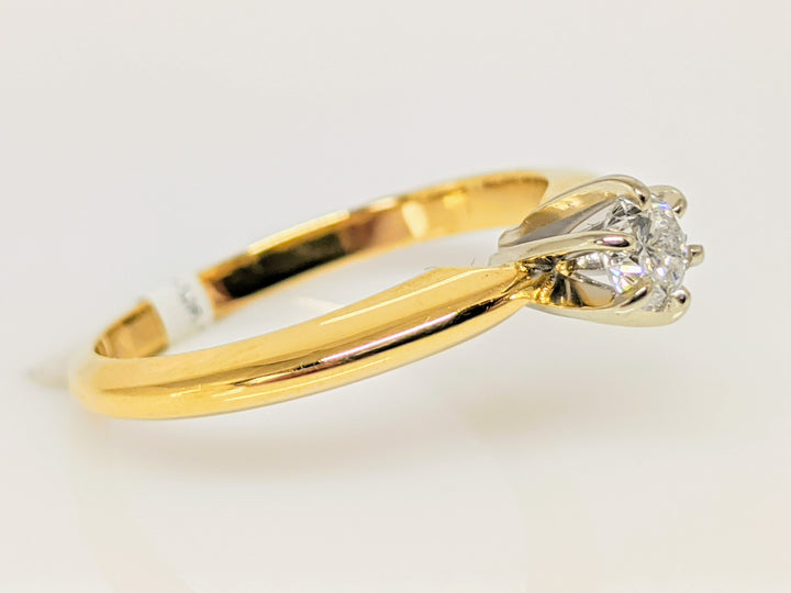 14K .23 CARAT TOTAL I1 I DIAMOND ROUND 6-PRONG SOLITAIRE ESTATE RING 2.5 GRAMS