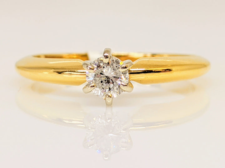 14K .23 CARAT TOTAL I1 I DIAMOND ROUND 6-PRONG SOLITAIRE ESTATE RING 2.5 GRAMS