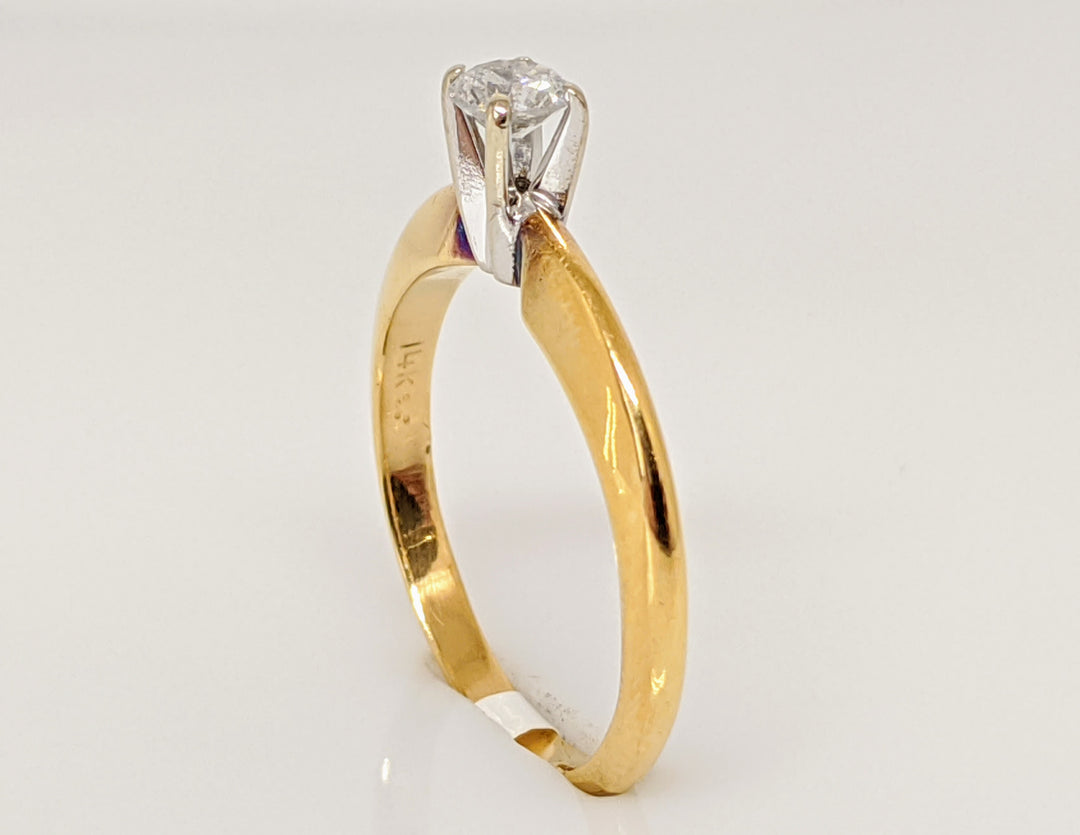 14K .19 CARAT TOTAL PROMO DIAMOND ROUND SOLITAIRE ESTATE RING 2.2 GRAMS