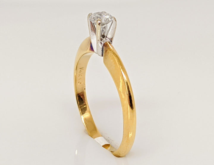 14K .19 CARAT TOTAL PROMO DIAMOND ROUND SOLITAIRE ESTATE RING 2.2 GRAMS