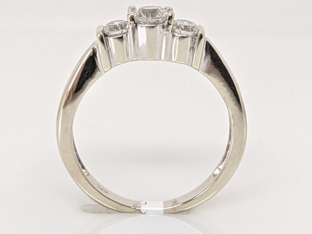 14K WHITE .44 CARAT TOTAL WEIGHT I1 I DIAMOND ROUND (3) TRINITY ESTATE RING 3.1 GRAMS