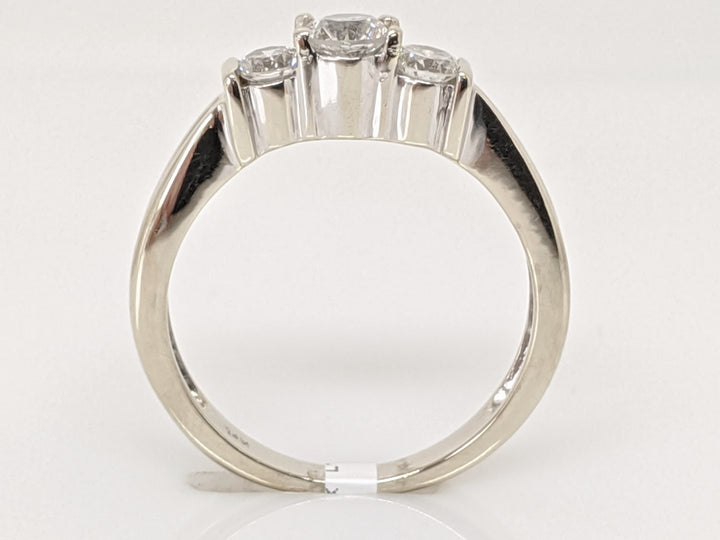 14K WHITE .44 CARAT TOTAL WEIGHT I1 I DIAMOND ROUND (3) TRINITY ESTATE RING 3.1 GRAMS