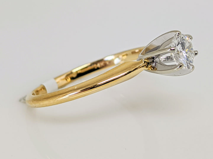 14K .28 CARAT TOTAL I1 F DIAMOND ROUND 6-PRONG SOLITAIRE ESTATE RING 1.8 GRAMS