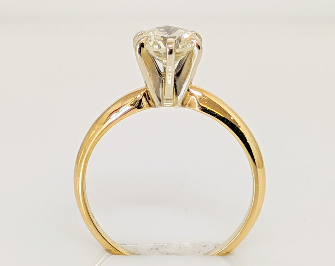 14K .58 CARAT TOTAL I1 J DIAMOND ROUND 6-PRONG SOLITAIRE ESTATE RING 1.7 GRAMS