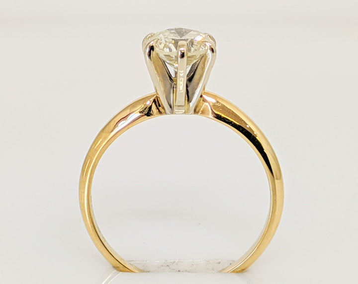 14K .58 CARAT TOTAL I1 J DIAMOND ROUND 6-PRONG SOLITAIRE ESTATE RING 1.7 GRAMS