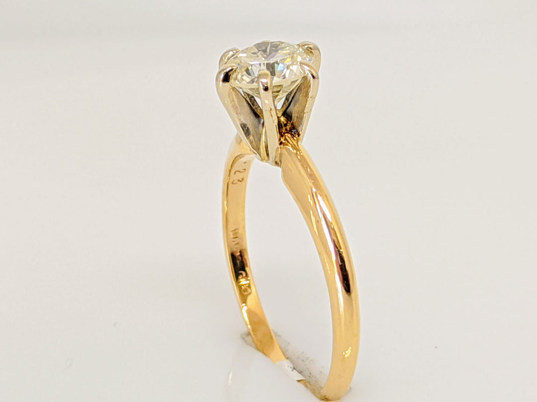 14K .58 CARAT TOTAL I1 J DIAMOND ROUND 6-PRONG SOLITAIRE ESTATE RING 1.7 GRAMS