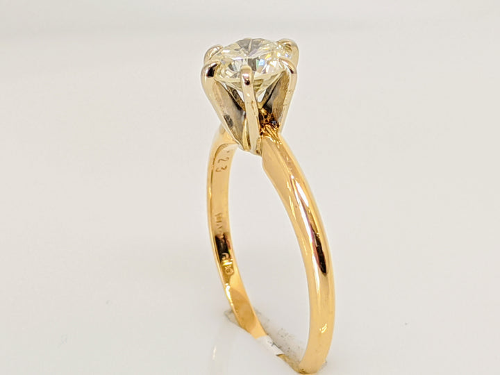 14K .58 CARAT TOTAL I1 J DIAMOND ROUND 6-PRONG SOLITAIRE ESTATE RING 1.7 GRAMS