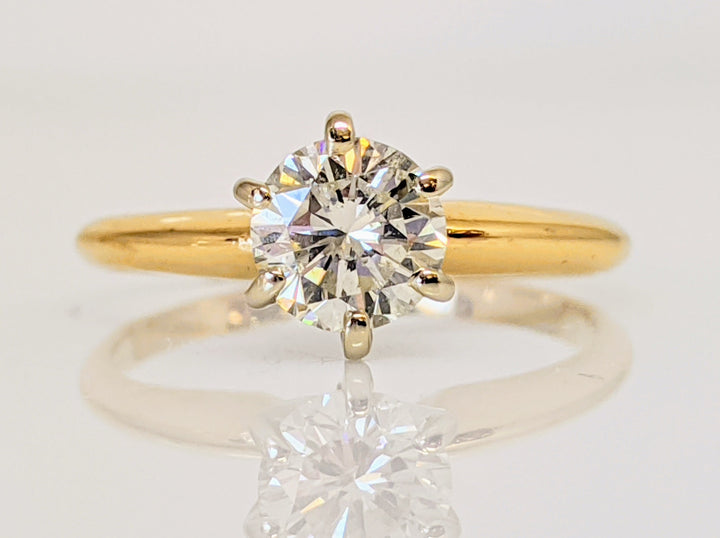 14K .58 CARAT TOTAL I1 J DIAMOND ROUND 6-PRONG SOLITAIRE ESTATE RING 1.7 GRAMS