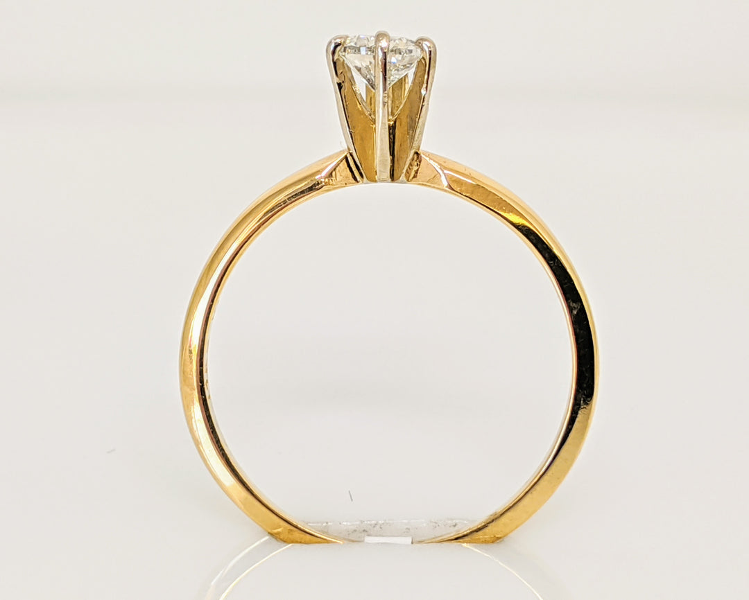 14K .51 CARAT TOTAL SI2 H DIAMOND PEAR SOLITAIRE ESTATE RING 2.1 GRAMS