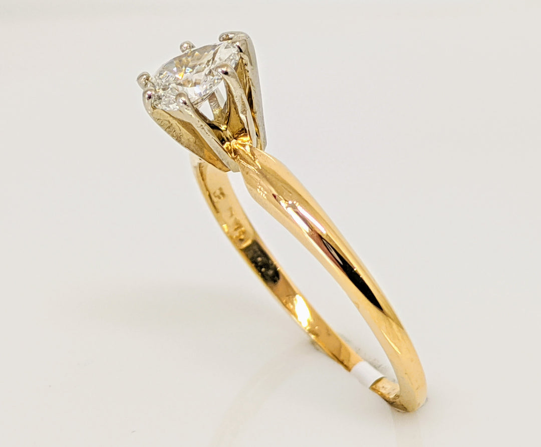 14K .51 CARAT TOTAL SI2 H DIAMOND PEAR SOLITAIRE ESTATE RING 2.1 GRAMS