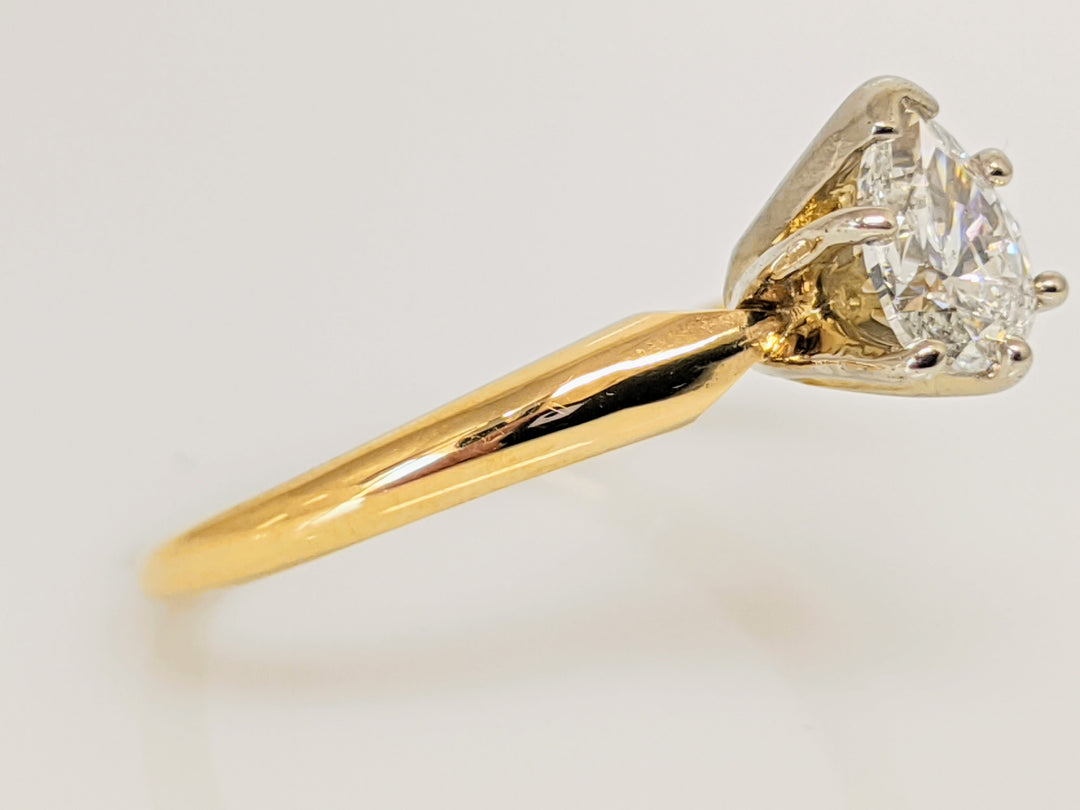 14K .51 CARAT TOTAL SI2 H DIAMOND PEAR SOLITAIRE ESTATE RING 2.1 GRAMS
