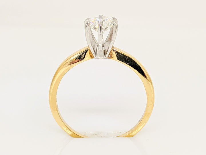 14K .42 CARAT TOTAL VVS2 G DIAMOND ROUND SOLITAIRE ESTATE RING 2.1 GRAMS