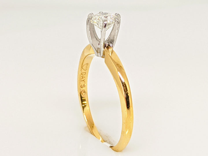 14K .42 CARAT TOTAL VVS2 G DIAMOND ROUND SOLITAIRE ESTATE RING 2.1 GRAMS