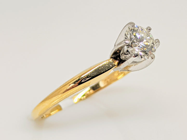 14K .42 CARAT TOTAL VVS2 G DIAMOND ROUND SOLITAIRE ESTATE RING 2.1 GRAMS