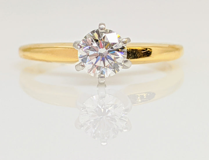 14K .42 CARAT TOTAL VVS2 G DIAMOND ROUND SOLITAIRE ESTATE RING 2.1 GRAMS