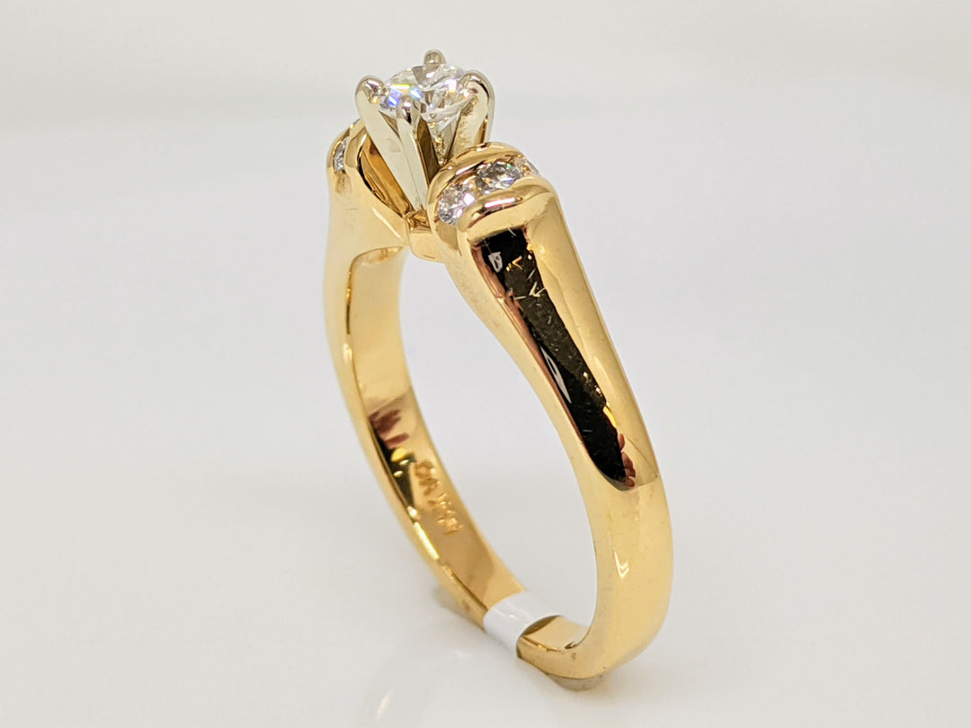 14K .42 CARAT TOTAL WEIGHT VS1 G DIAMOND ROUND (7) ESTATE RING 4.7 GRAMS