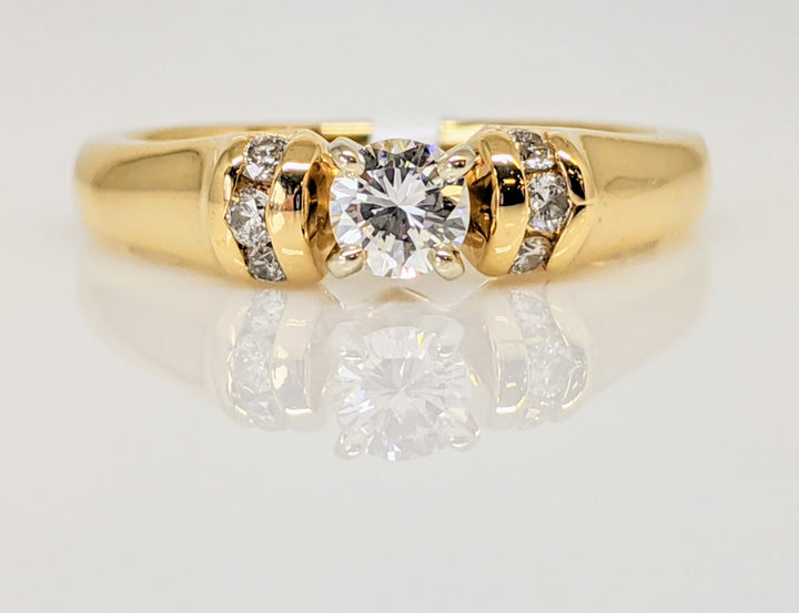 14K .42 CARAT TOTAL WEIGHT VS1 G DIAMOND ROUND (7) ESTATE RING 4.7 GRAMS