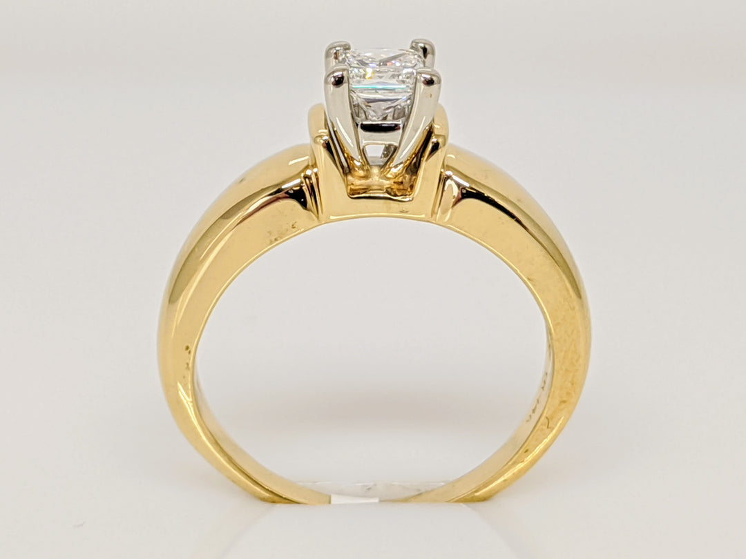 14K .36 CARAT TOTAL VS2 F DIAMOND PRINCESS CUT SOLITAIRE ESTATE RING 4.1 GRAMS