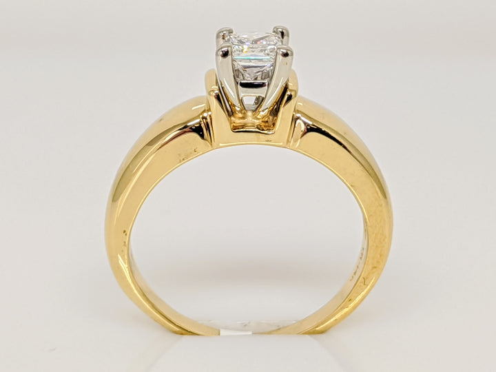 14K .36 CARAT TOTAL VS2 F DIAMOND PRINCESS CUT SOLITAIRE ESTATE RING 4.1 GRAMS