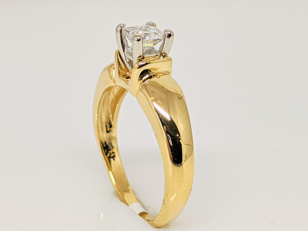 14K .36 CARAT TOTAL VS2 F DIAMOND PRINCESS CUT SOLITAIRE ESTATE RING 4.1 GRAMS