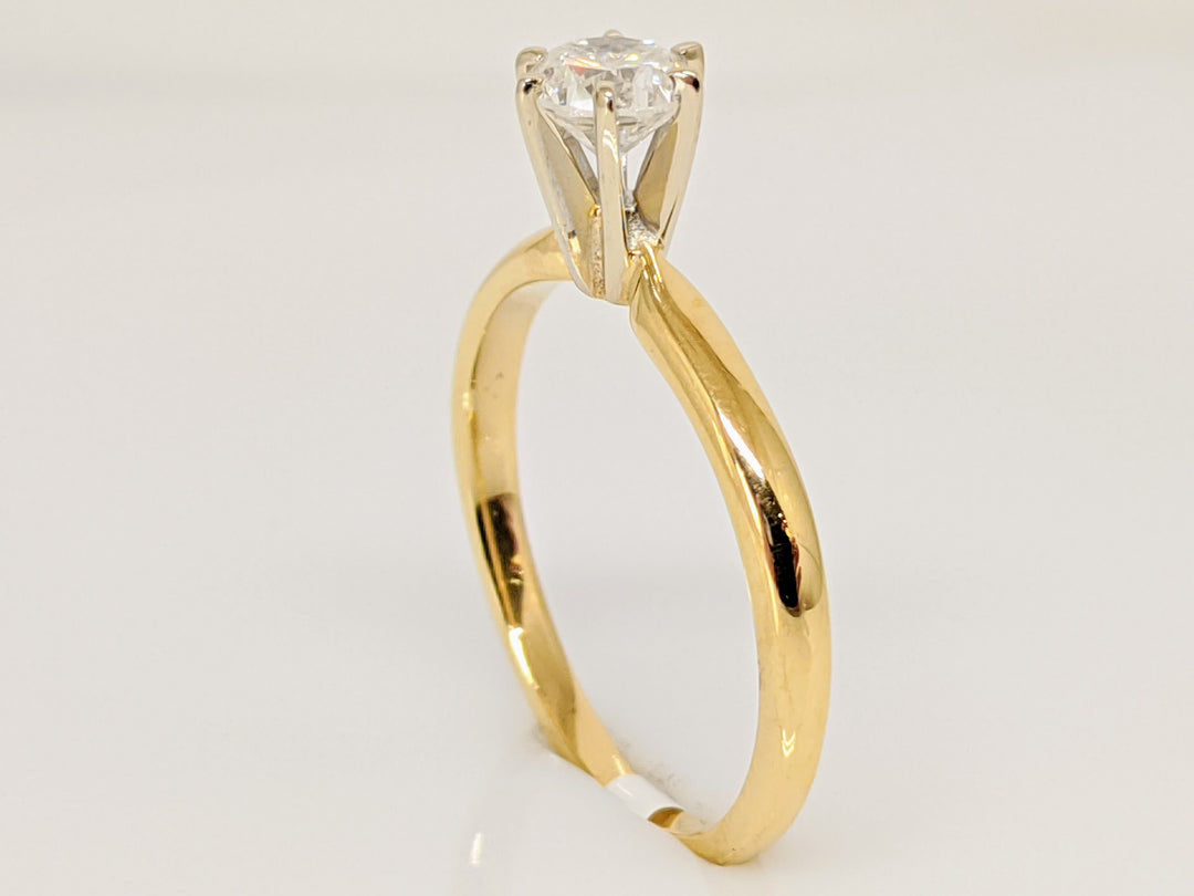14K .45 CARAT TOTAL I1-2 G DIAMOND ROUND SOLITAIRE ESTATE RING 2.0 GRAMS