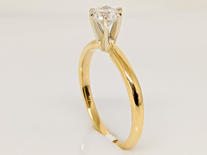 14K .45 CARAT TOTAL I1-2 G DIAMOND ROUND SOLITAIRE ESTATE RING 2.0 GRAMS