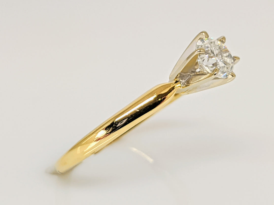 14K .45 CARAT TOTAL I1-2 G DIAMOND ROUND SOLITAIRE ESTATE RING 2.0 GRAMS