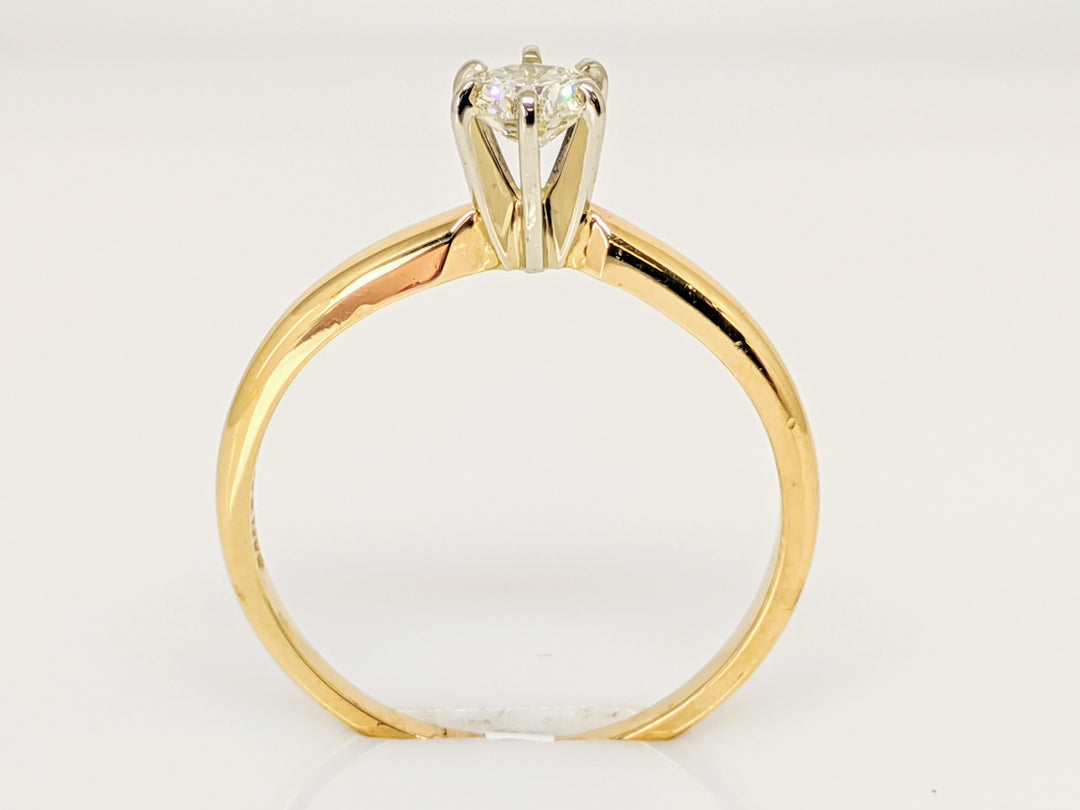 14K .34 CARAT TOTAL SI1 J DIAMOND ROUND 6-PRONG SOLITAIRE ESTATE RING 2.0 GRAMS