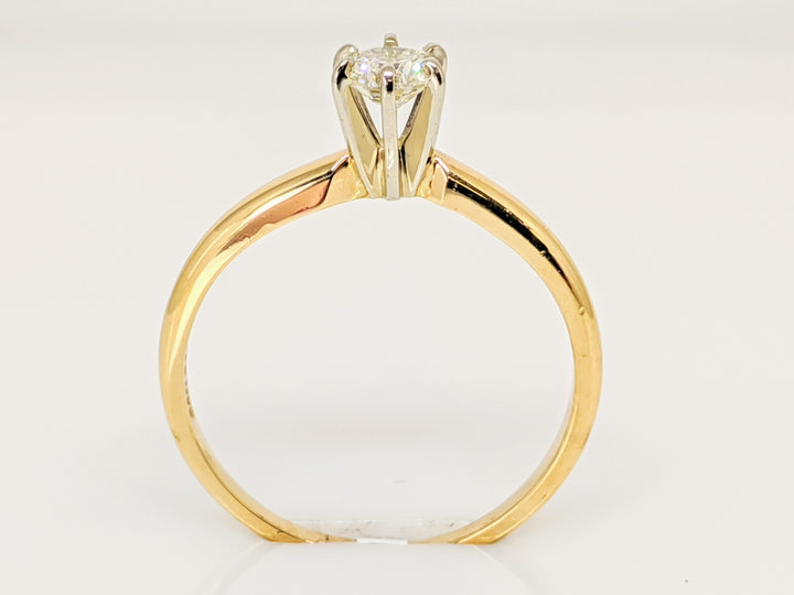 14K .34 CARAT TOTAL SI1 J DIAMOND ROUND 6-PRONG SOLITAIRE ESTATE RING 2.0 GRAMS