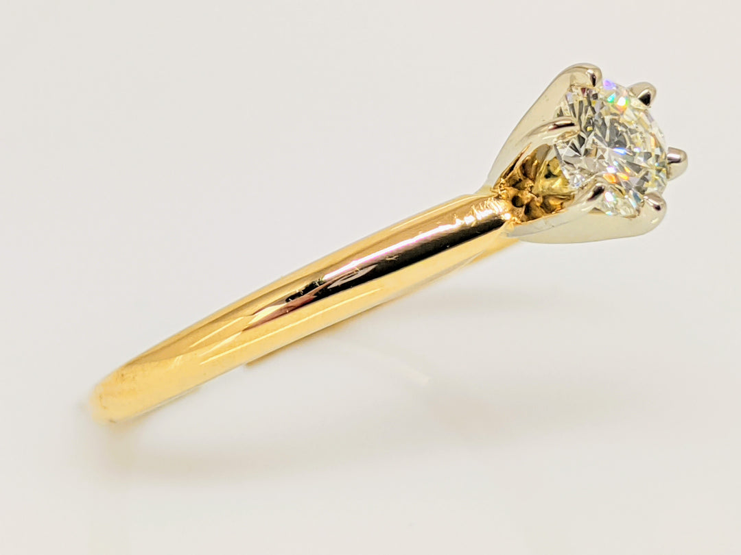 14K .34 CARAT TOTAL SI1 J DIAMOND ROUND 6-PRONG SOLITAIRE ESTATE RING 2.0 GRAMS