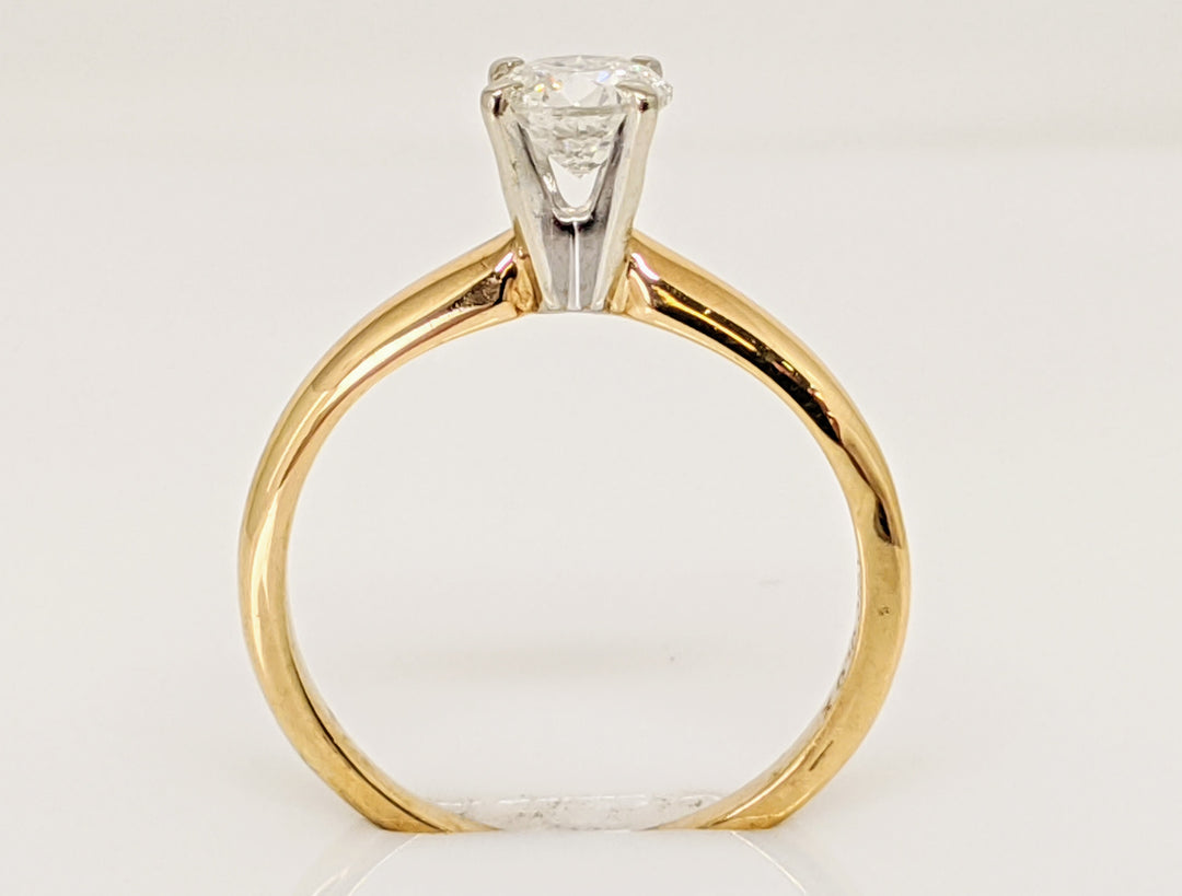 14K .47 CARAT TOTAL I2 J DIAMOND ROUND SOLITAIRE ESTATE RING 2.02 GRAMS