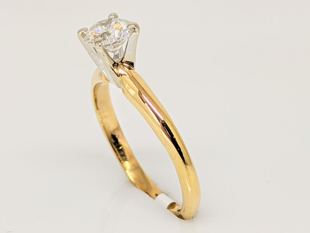 14K .47 CARAT TOTAL I2 J DIAMOND ROUND SOLITAIRE ESTATE RING 2.02 GRAMS