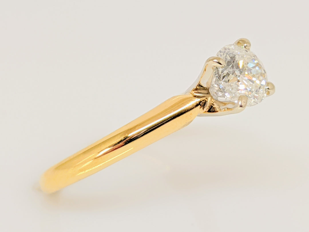 14K .47 CARAT TOTAL I2 J DIAMOND ROUND SOLITAIRE ESTATE RING 2.02 GRAMS