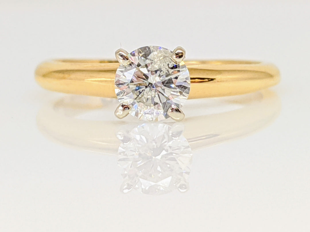 14K .47 CARAT TOTAL I2 J DIAMOND ROUND SOLITAIRE ESTATE RING 2.02 GRAMS
