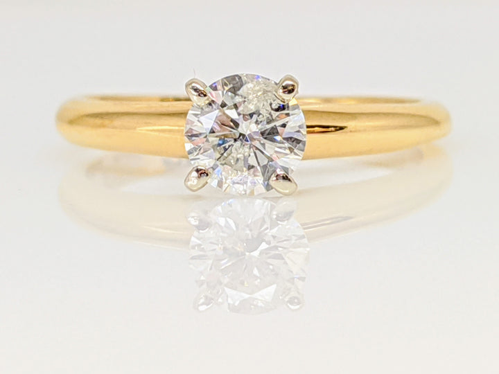 14K .47 CARAT TOTAL I2 J DIAMOND ROUND SOLITAIRE ESTATE RING 2.02 GRAMS