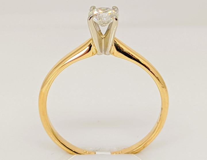 14K .34 CARAT TOTAL I1 I DIAMOND ROUND 4-PRONG SOLITAIRE ESTATE RING 2.0 GRAMS