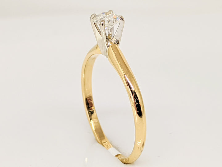 14K .34 CARAT TOTAL I1 I DIAMOND ROUND 4-PRONG SOLITAIRE ESTATE RING 2.0 GRAMS