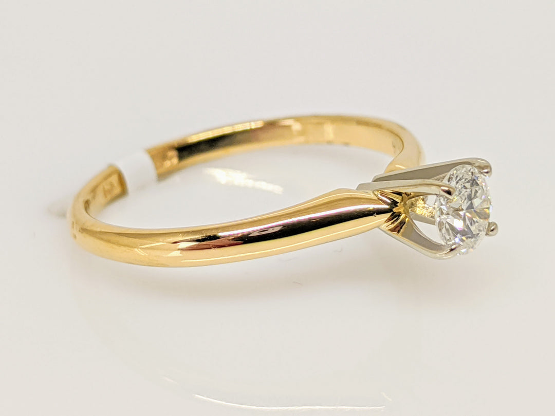 14K .34 CARAT TOTAL I1 I DIAMOND ROUND 4-PRONG SOLITAIRE ESTATE RING 2.0 GRAMS
