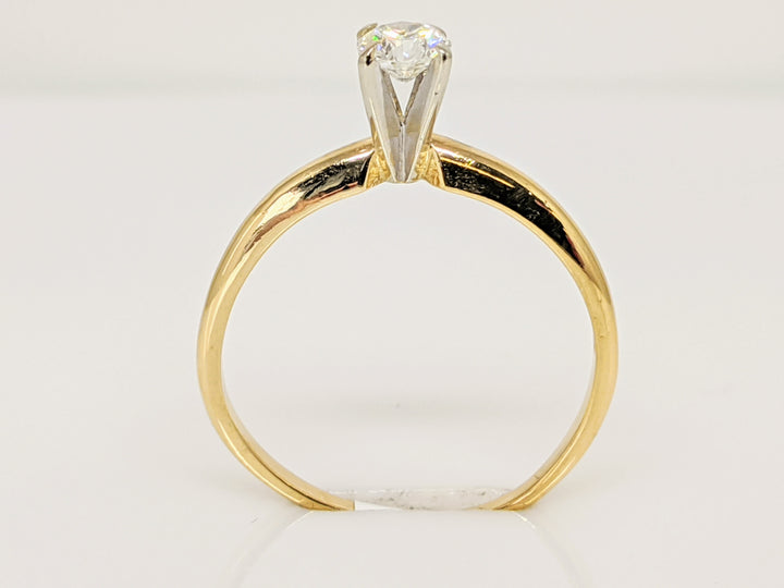 14K .30 CARAT TOTAL SI1 I DIAMOND ROUND 4-PRONG SOLITAIRE ESTATE RING 1.7 GRAMS