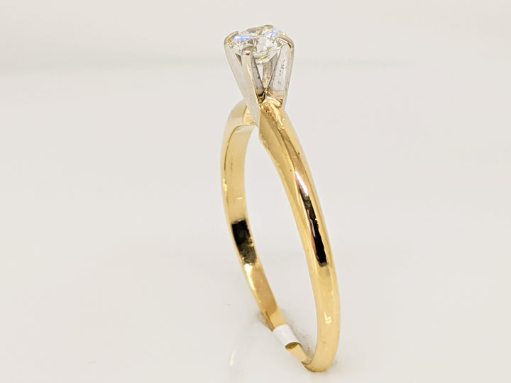 14K .30 CARAT TOTAL SI1 I DIAMOND ROUND 4-PRONG SOLITAIRE ESTATE RING 1.7 GRAMS