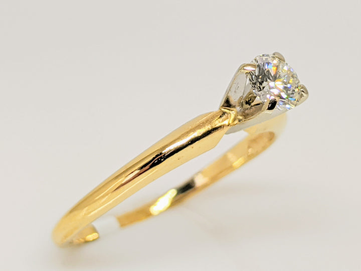 14K .30 CARAT TOTAL SI1 I DIAMOND ROUND 4-PRONG SOLITAIRE ESTATE RING 1.7 GRAMS