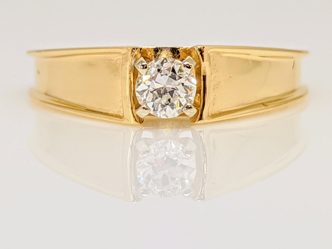 14K .21 CARAT TOTAL SI2 H DIAMOND ROUND RAISED SHANK SOLITAIRE ESTATE RING 3.7 GRAMS