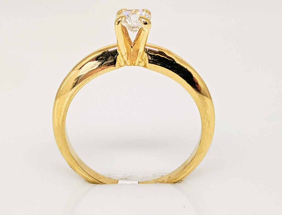 18K .22 CARAT TOTAL VS1 H DIAMOND ROUND SOLITAIRE ESTATE RING 2.3 GRAMS
