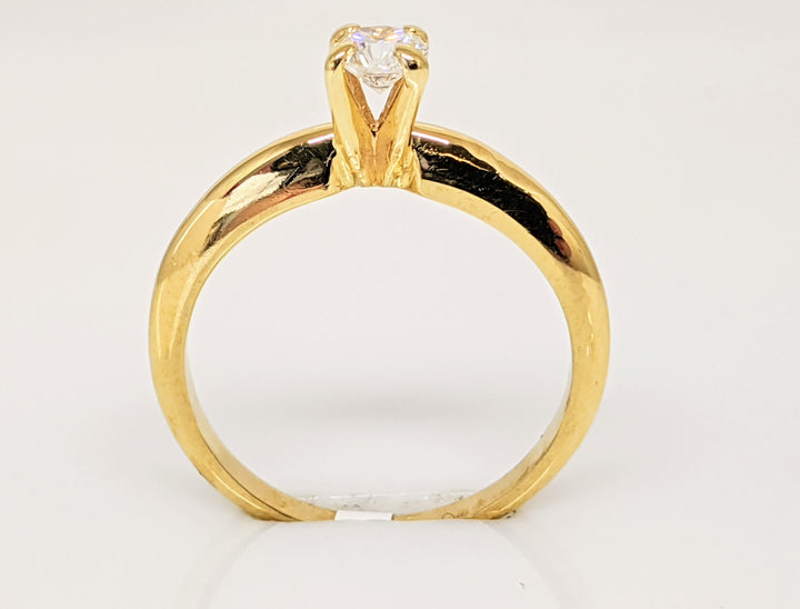 18K .22 CARAT TOTAL VS1 H DIAMOND ROUND SOLITAIRE ESTATE RING 2.3 GRAMS