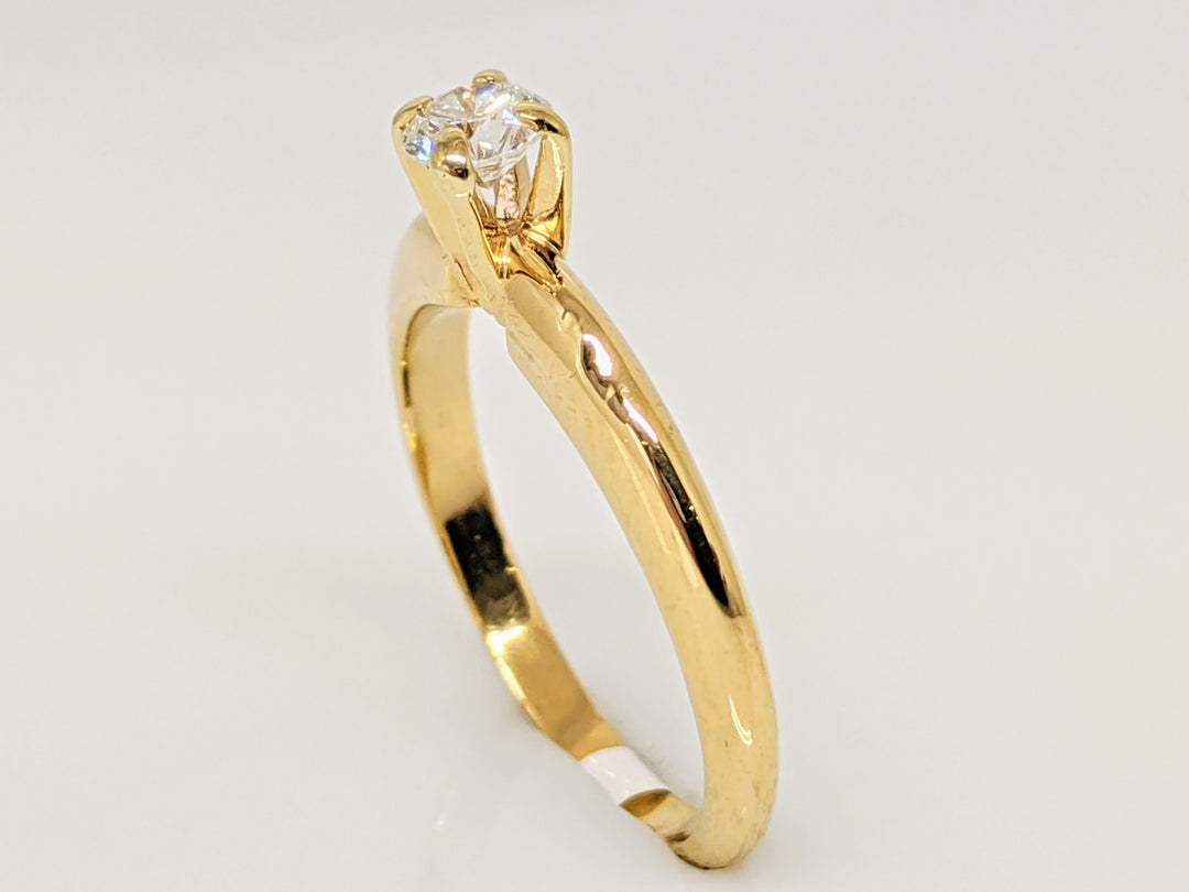 18K .22 CARAT TOTAL VS1 H DIAMOND ROUND SOLITAIRE ESTATE RING 2.3 GRAMS